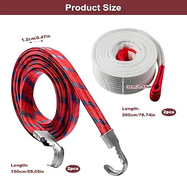 4Pcs Lifting Sling Set, 1 Ton 2 Metre Polypropylene Webbing Straps Load