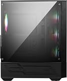 MSI MAG FORGE 112R Mid-Tower PC Case - Tempered Glass, ATX, Micro-ATX & Mini-ITX Capacity, Front Mesh Panel, 4 x 120mm ARGB fans with Hub Controller, Magnetic Dust Filter, USB 3.2 Gen 1 Type-A Ports - 3