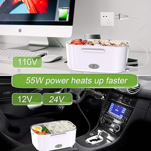 Miniatura 3 de Lonchera eléctrica de 3 en 1-12 V 24 V 110 V 52 onzas calentador de alimentos de 55 W para adultos calentador de alimentos portátil para