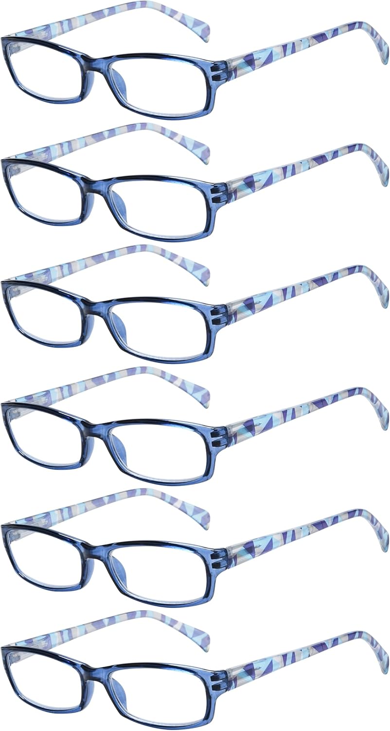 Eyekepper 5-Packs Metalless Design Reading Glasses for Women Screwless Spring Hinges Ladies Readers +3.25