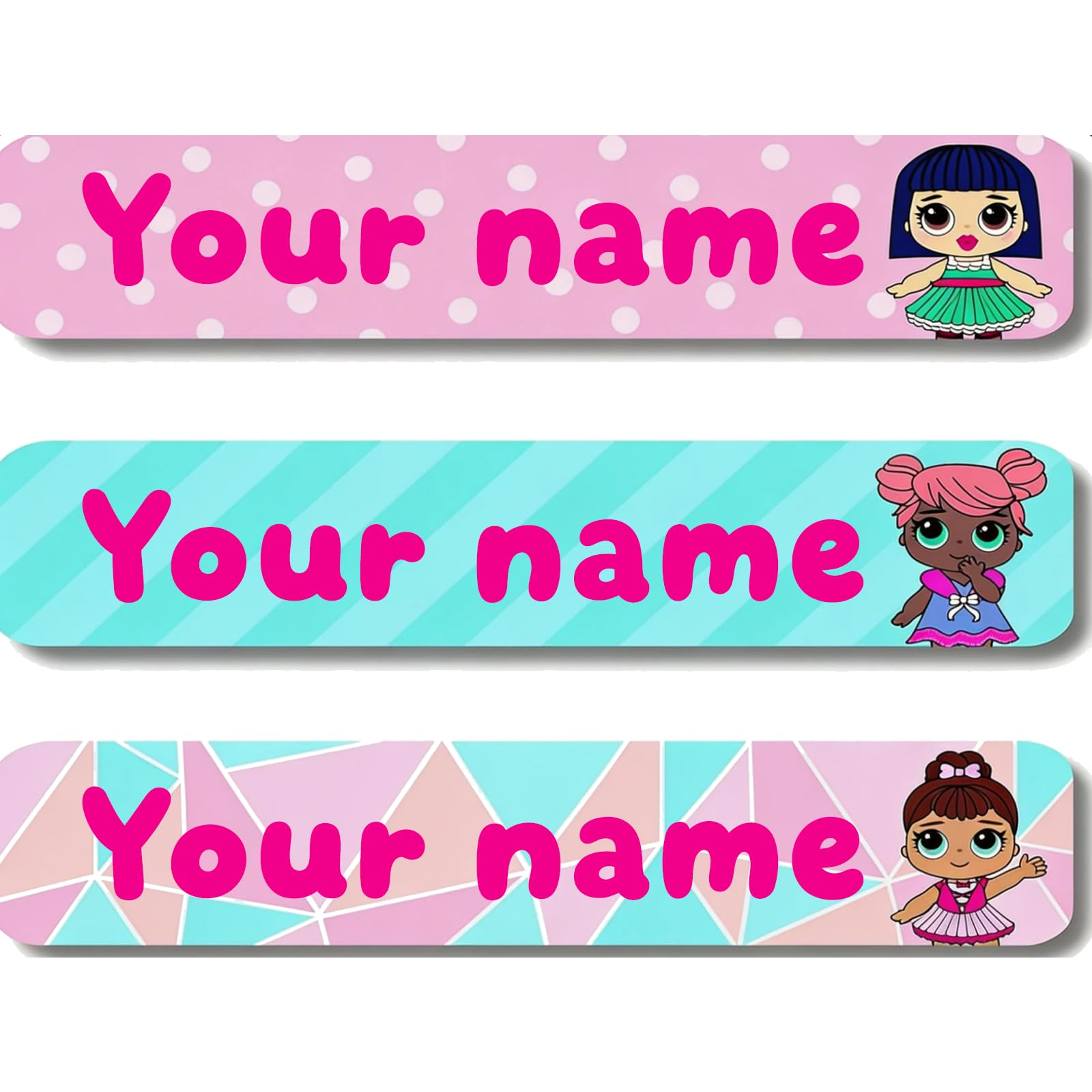 Personalized Waterproof Name Stickers for Kids, Washable Clothing Labels, Durable Name Tags for School, Kindergarten, Lunch Boxes, Books, Toys – Ideal Back to School（Girl）