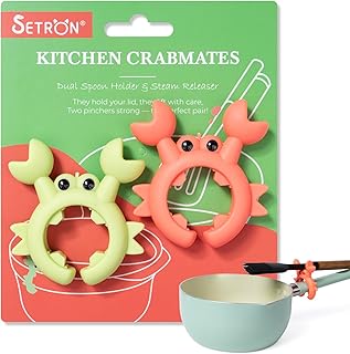 Crab Spoon Holder Funny Spoon Rest for Stove Top, Steam Releaser- Cooking Gadgets, Cooking Gifts, Cool Kitchen Gadgets, Cool Gifts, Cute Kitchen Accessories