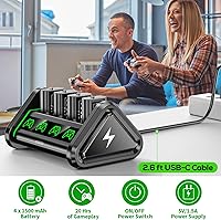 Vista 7 de Paquete de batería recargable para control Xbox paquete de 4 baterías de control recargable de 1500 mAh para controladores Xbox Series XSOne