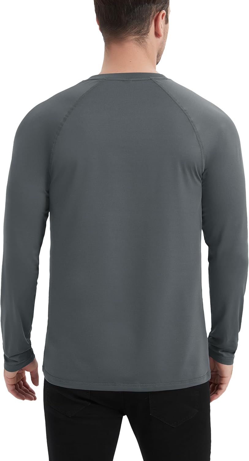 Cavva Mens Thermal Long Sleeve Shirts Base Layer Midweight Fleece Lined Undershirt Warm Athletic Workout Tops - Image 4