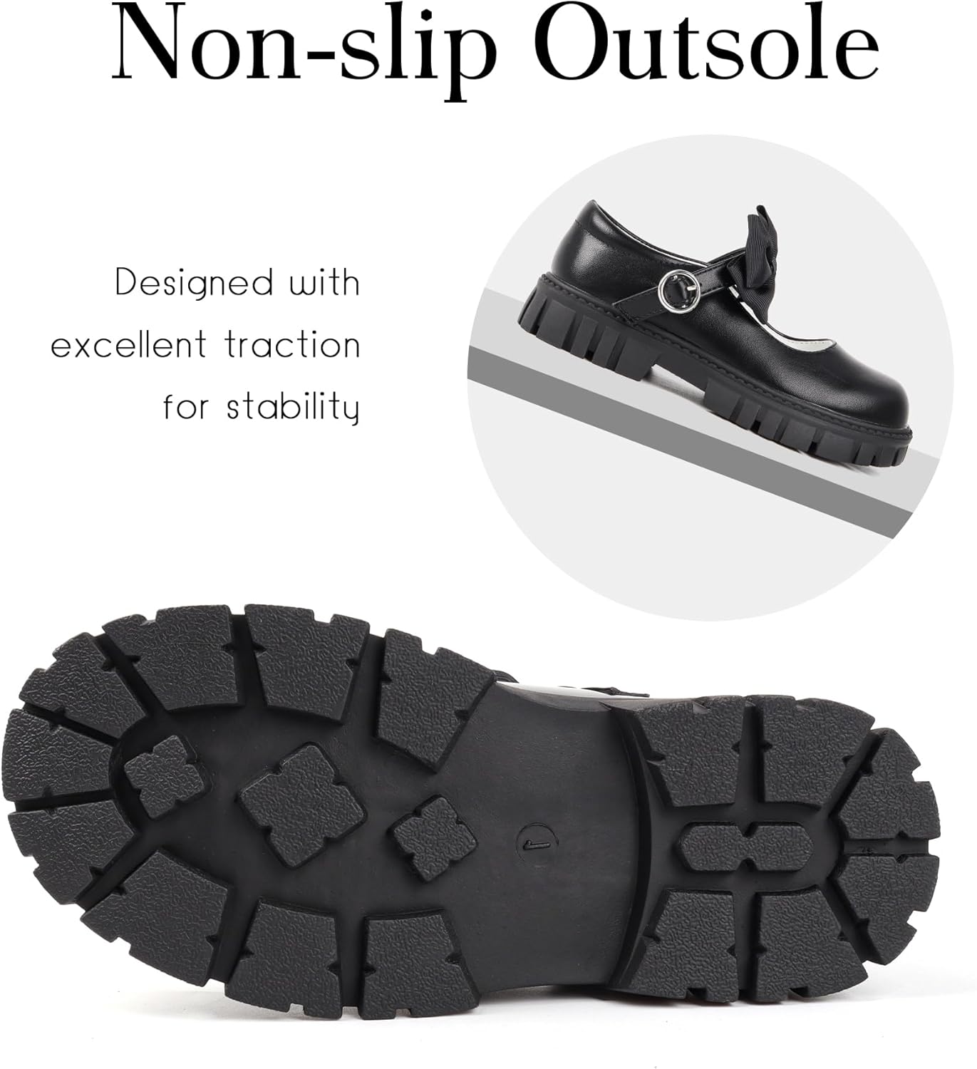 Toddler Girl Dress Shoes Bow Black Dress School Shoes Princess Mary Jane for Toddler/Little Girl