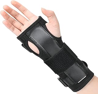 Wrist Splint for Carpal-Tunnel Syndrome by PKSTONE, Adjustable Compression Wrist Brace for Right and Left Hand, Pain Relief for Arthritis, Tendonitis, Sprains