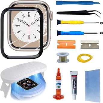 Compatible with Apple Watch 10 42mm Screen Replacement Front Lens LED Glass Replacement Repair Kit with Tools and Instructions No LCD Screen