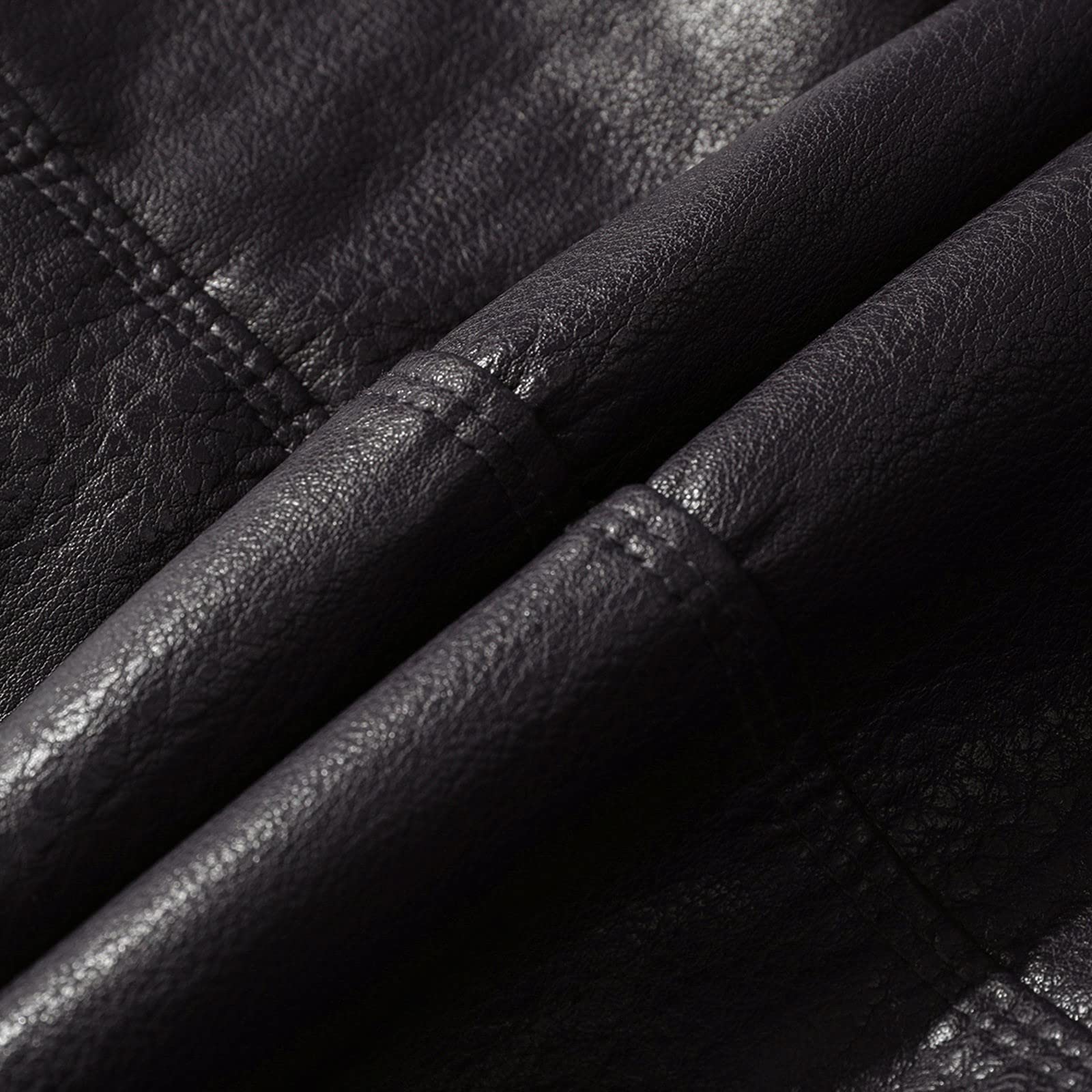 Generisch Giacca in pelle da uomo in pelliccia di agnello, lunga, comoda, corta, oversize, casual, invernale, oversize, cappotto corto, giacca da lavoro