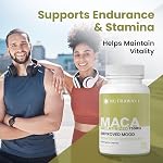 Nutrawave PURE HIGHEST POTENCY GELATINIZED MACA 750mg Capsules, Supplément de Maca pour les femmes et les hommes, non OGM, végétalien, sans gluten. 90 Des gélules.
