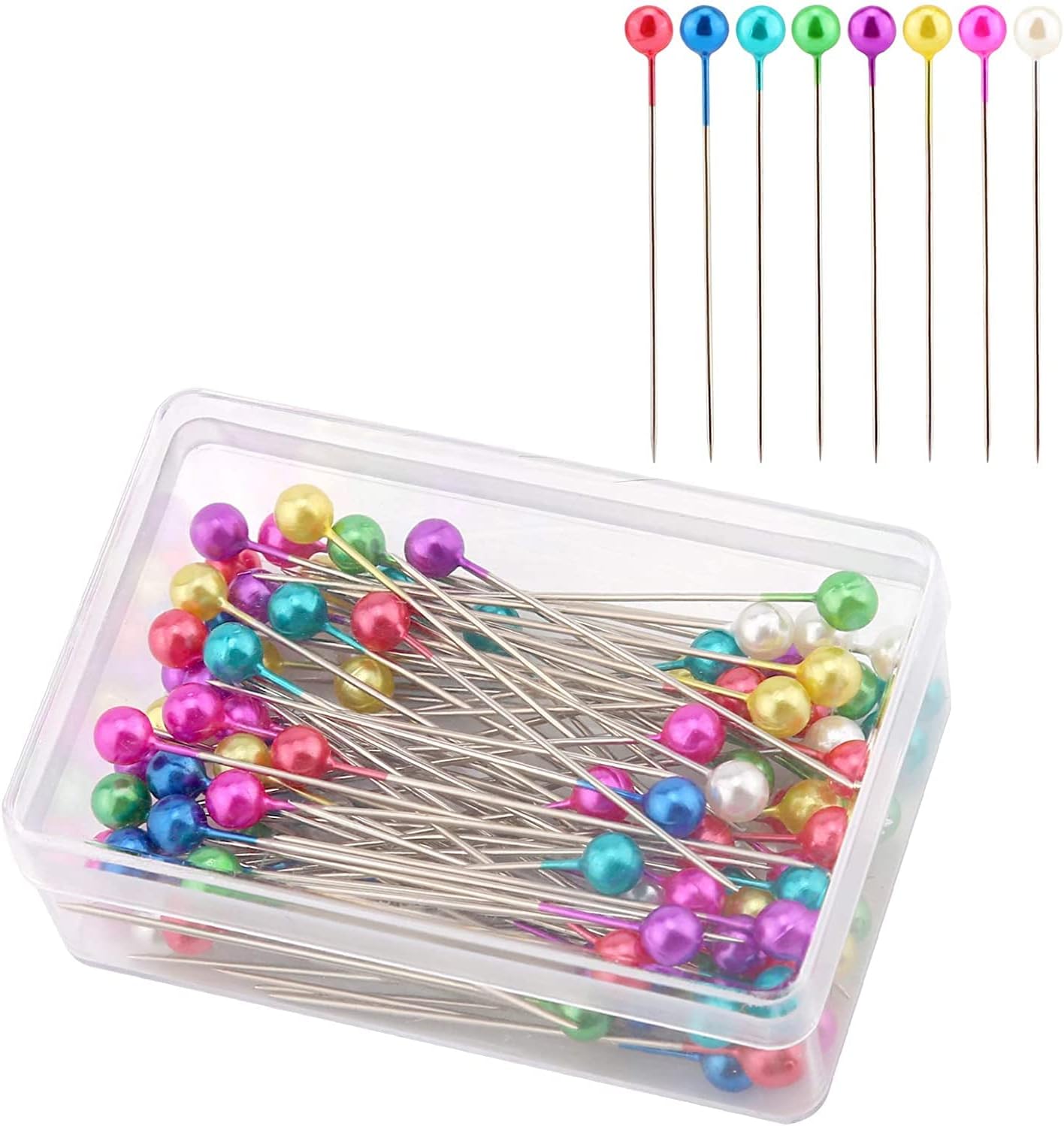 Lot De 600 Épingles à Tête Sphérique En Verre 38 Mm - Pour Couture, Bijoux, Artisanat, 8 Couleurs