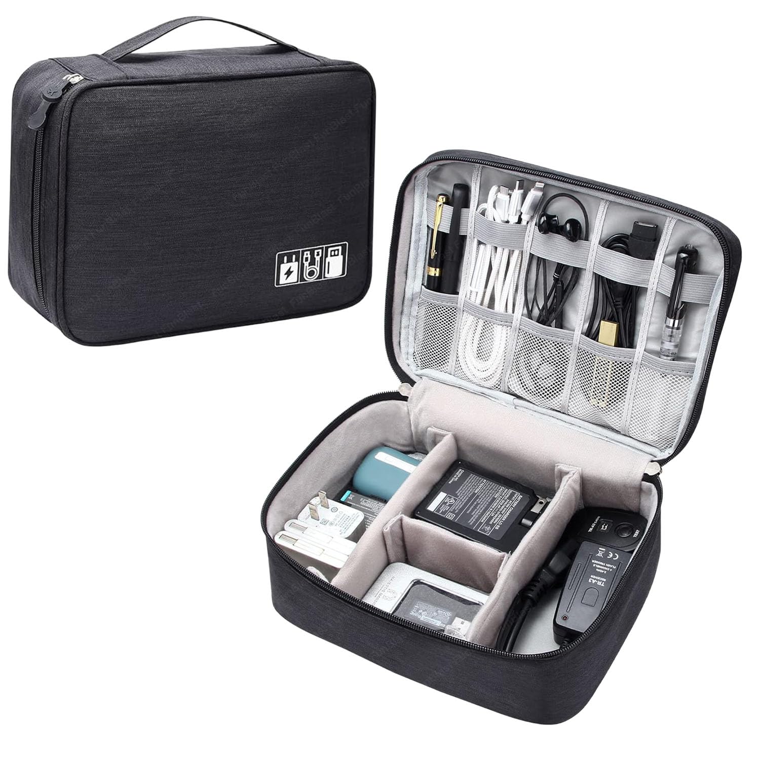 FunBlast Travel Organizer for Electronic Accessories – Universal Carry Travel Gadget Organizer, Portable Zippered Pouch for All Gadgets, HDD, Power Bank, USB Cables, Power Adapters, etc (Black) (B0D7997J8H) Amazon Price History, Amazon Price Tracker
