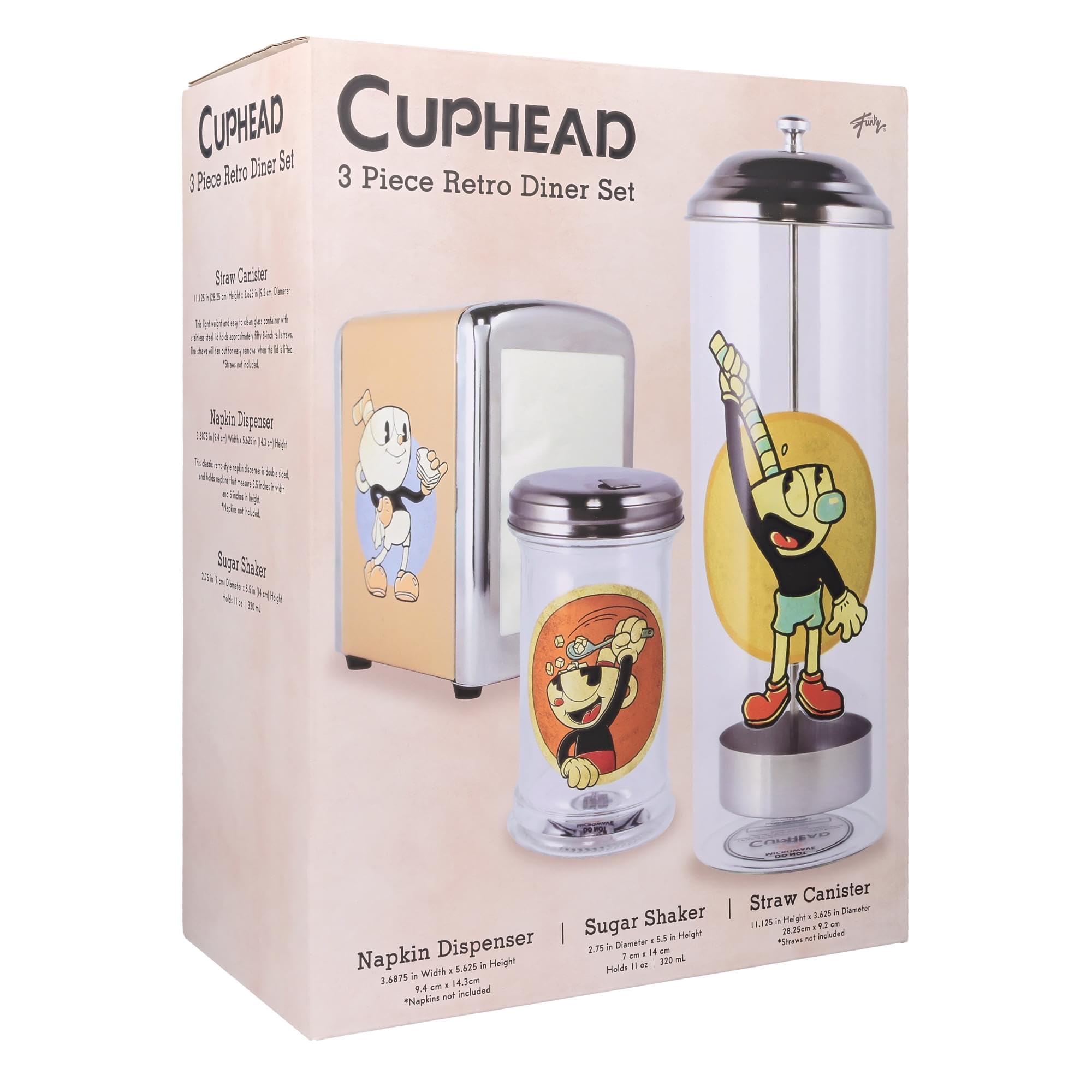 【ヴィンテージ】ストローとナフキンデスペンサー Amazon｜Cuphead レトロダイナーセット ナプキンディスペンサー
