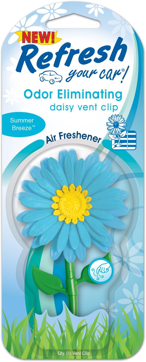 Refresh Daisy Vent Clip Car & Home Odor Eliminating Air Freshener- Summer Breeze Scent