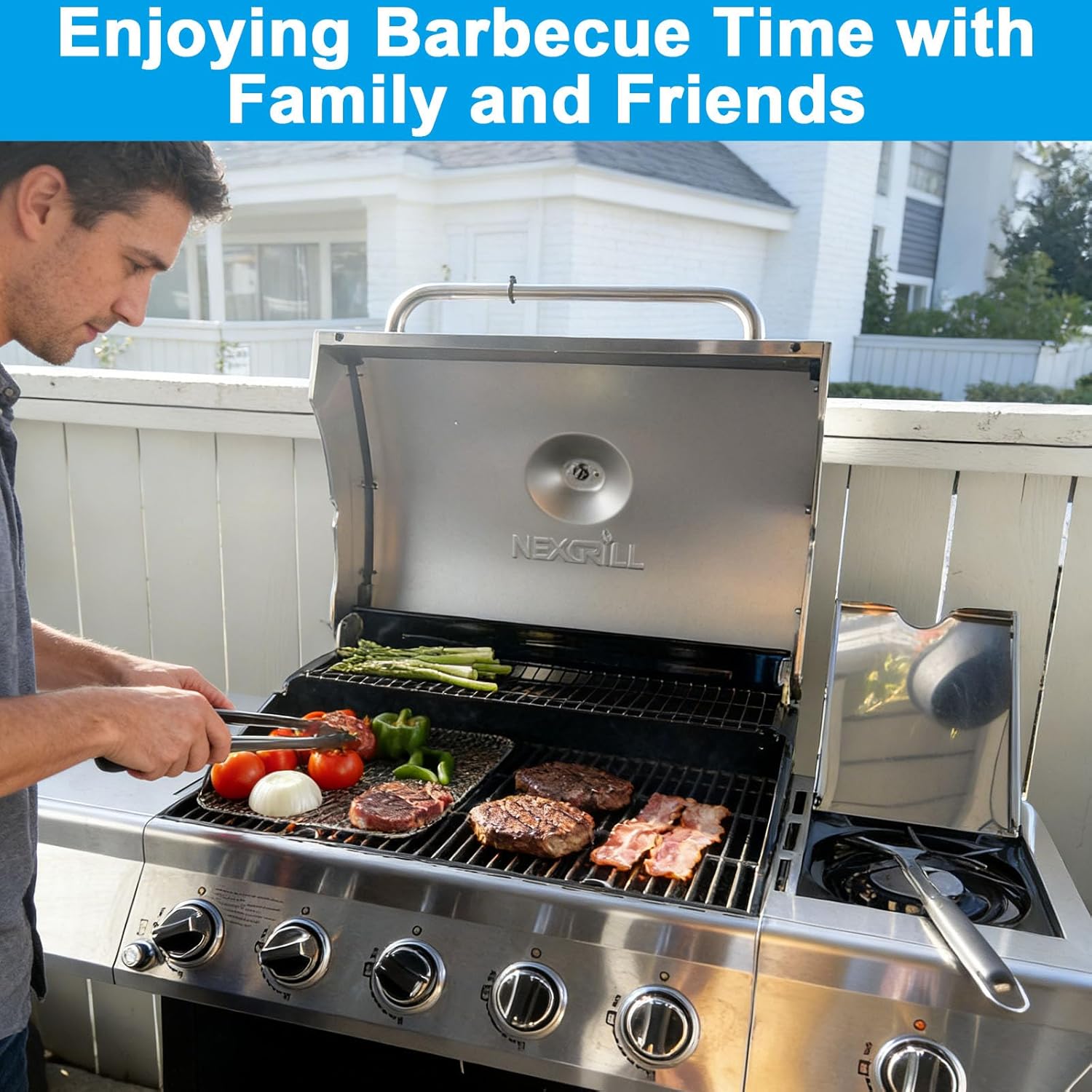 Set of 4 Grill Heat Plates and 4 Burner Tubes with Igniter Electrode Replacement Parts for Nexgrill 4 Burner 720-0830H 720-0783E 720-0958A Grill Replacement Parts for Nexgrill Gas Series