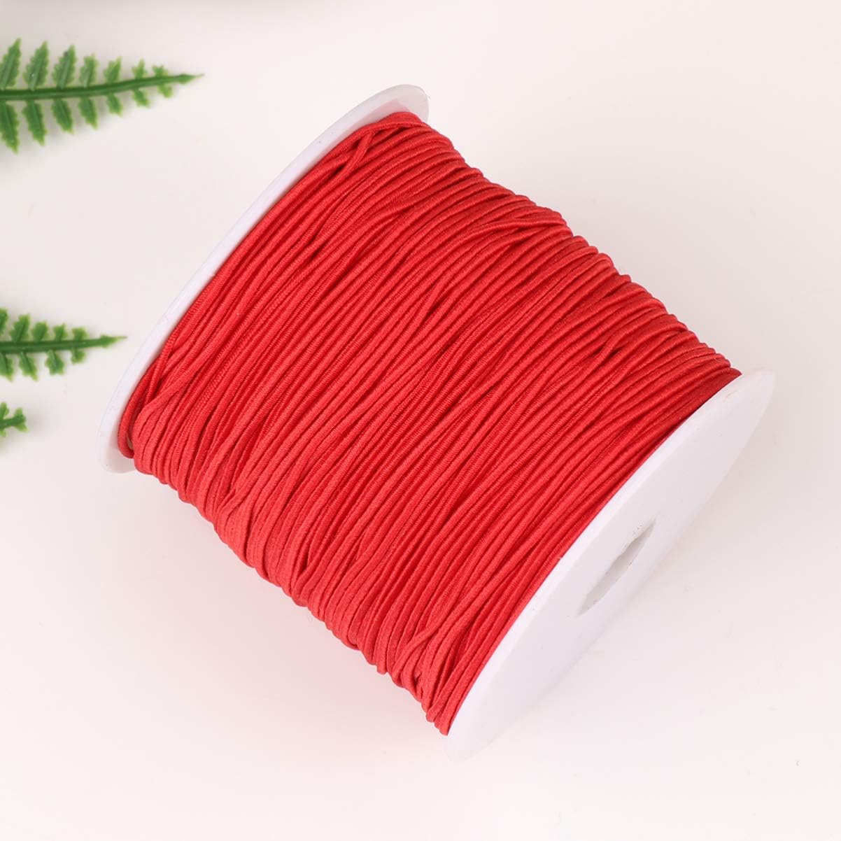 TOYANDONA 100 Elastic Band Sewing Tapes Elastic Band Round Cord Spool Rubber Cord DIY Sewing Craft Accessories for Various Clothing Trousers Dress Waist 1 mm 1 Roll Red - Image 3