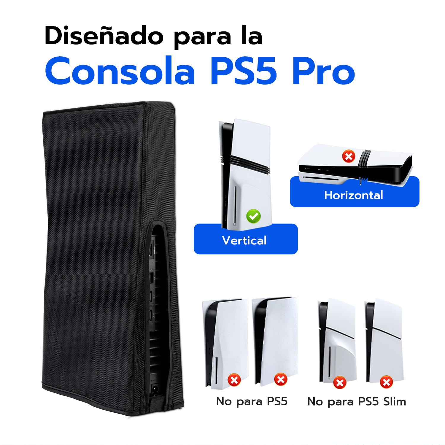 Wigearss Funda contra Polvo Protector Cubierta Antipolvo para PS5 Pro Consola (No para la PS5/PS5 Slim)