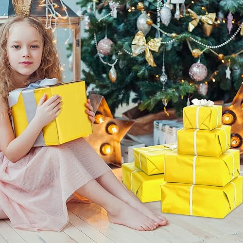 Miniatura 6 de NEBURORA 120 hojas de papel de seda amarillo, 14 x 20 pulgadas, papel de seda de regalo a granel, hojas de papel amarillo para bolsas de regalo,