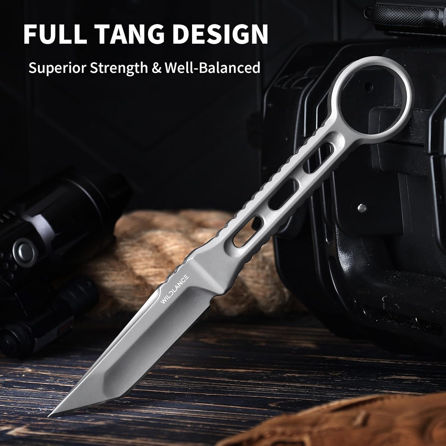 EDC Fixed Blade Knife with Sheath, Camping Knife Fixed Blade 2.83" Outdoor Survival Blade Full Tang Hunting Knives for Men Women BS-02