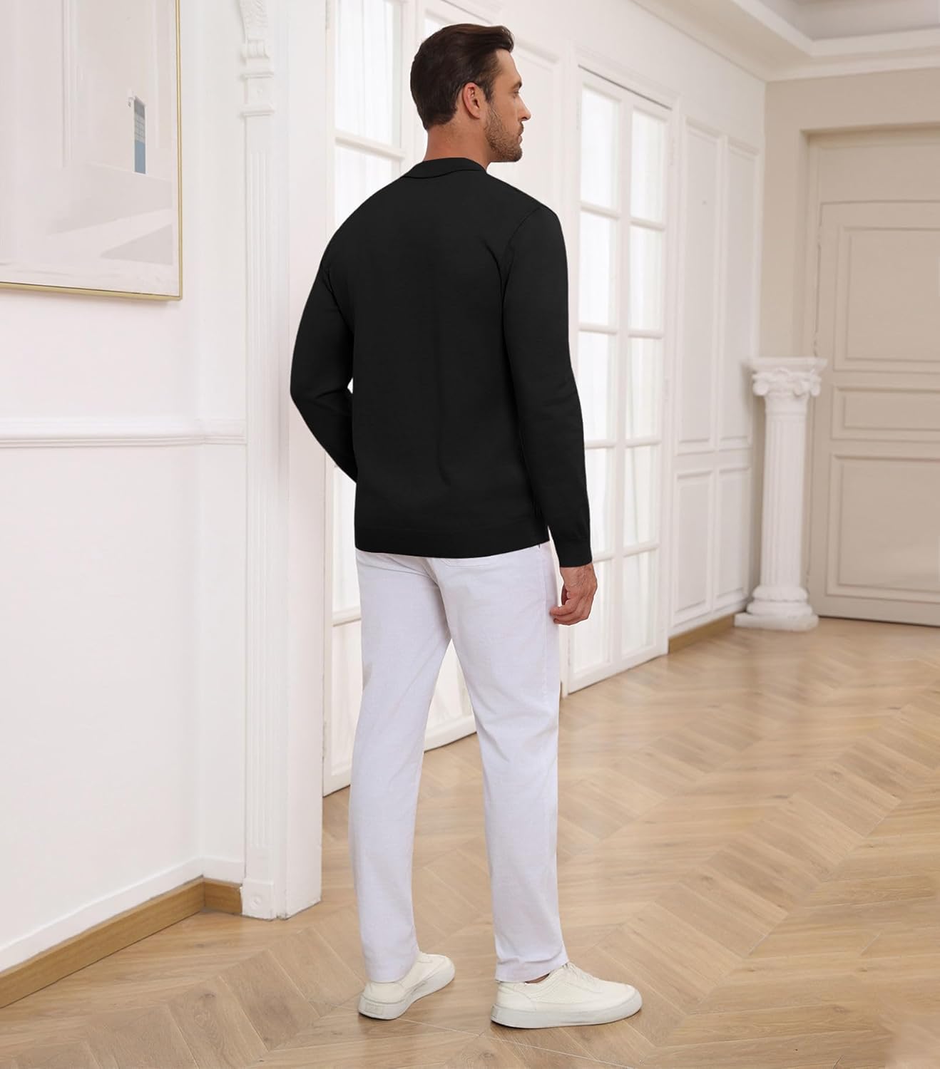 Lexiart Men's Cable Knit Sweater Long Sleeve Twist Patterned Warm Casual - Image 3