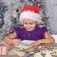 Vista 2 de Fennoral Paquete de 9 carillones de viento de ángel para niños, campanillas de viento de ángel, manualidades de madera para pintar para actividades