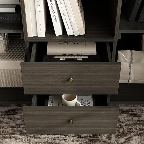 Miniatura 5 de ECACAD Aparador de buffet con 4 compartimentos de almacenamiento y 4 puertas de espejo tallado, mesa de consola de cocina, gabinete de