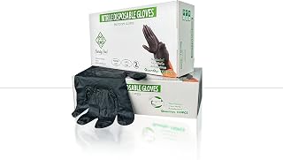 Extra Thick Disposable Black Nitrile Gloves – Powder & Latex Free – Non-Sterile, Heavy-Duty Work Gloves