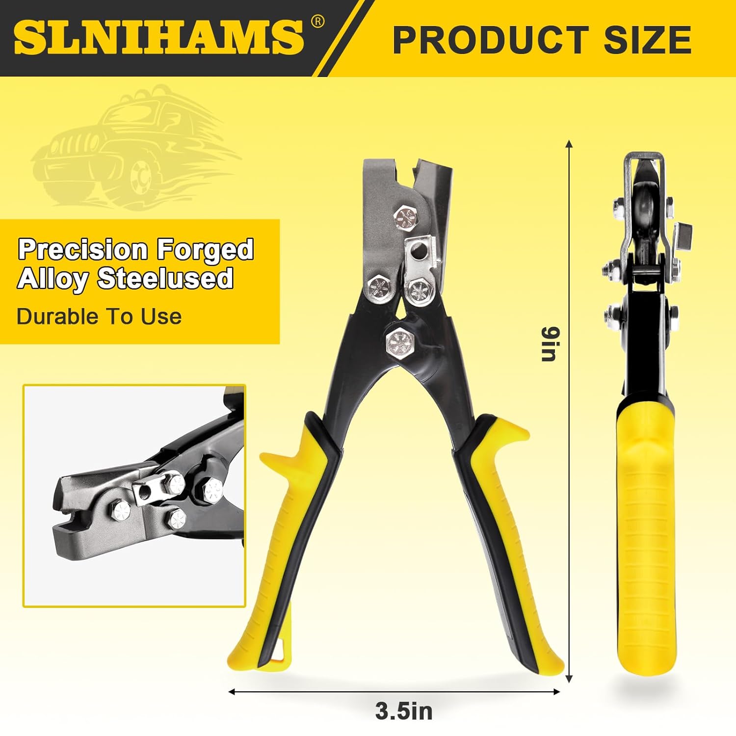 SLNIHAMS Snap Lock Punch Tool for Sheet Metal, 9”Gutter End Cap Crimper Tools for Vinyl and Aluminum Siding, End Cap Crimper, Vinyl Siding Tools for Sheet Metal Ccorner Notcherl