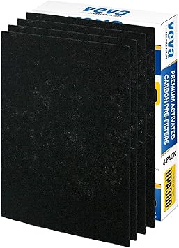 Precut for HPA300 Premium Carbon Activated Pre Filters 4 Pack Compatible with HW Air Purifier. Precision Fit for Easy Install