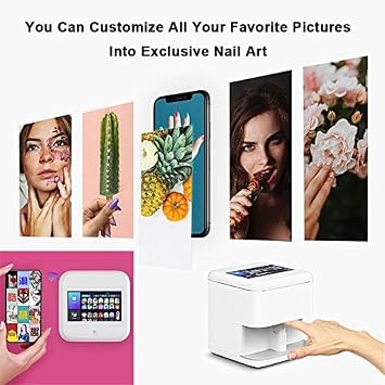 3D Automatic Nail Printer Machine, with Smart App Control Nail Art Printer Machine, Camera Identification, DIY Nail Art Color Printing Machine Endless Design Possibilities