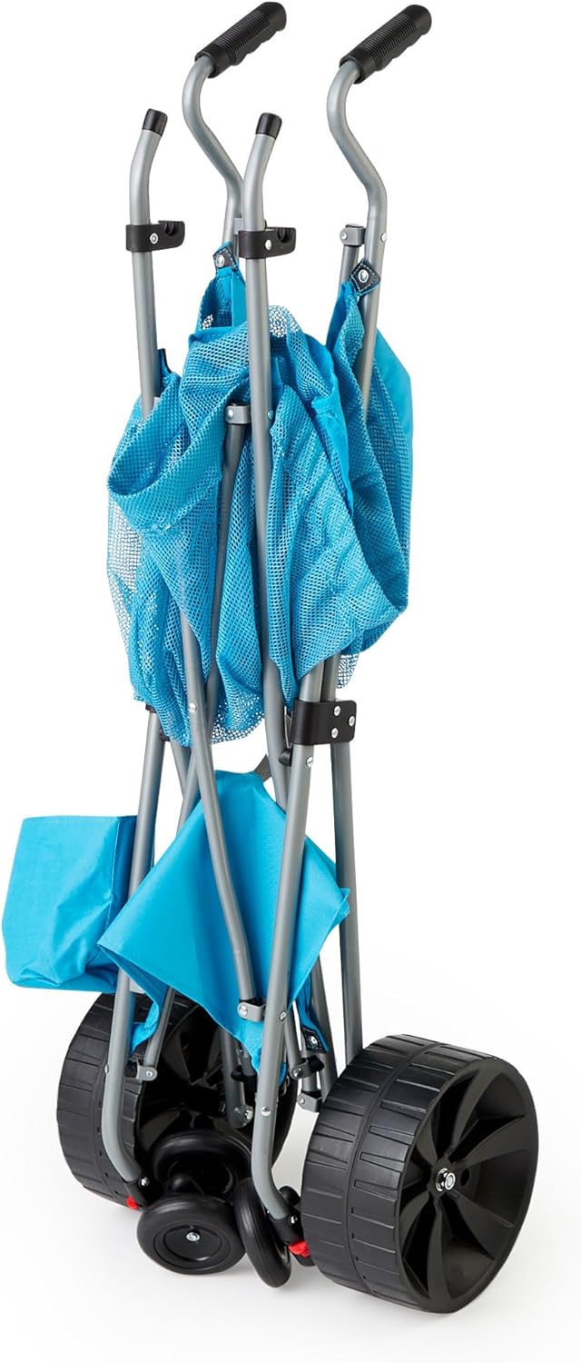 Seina Steel Framed Collapsible Versatile Garden Cart Beach Sand Cruiser, Blue