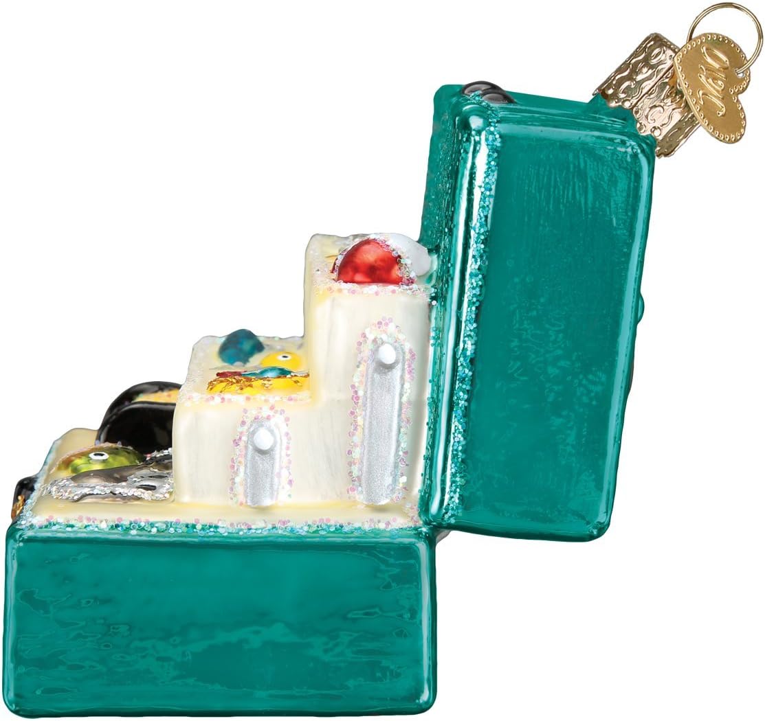 Old World Christmas Tackle Box Glass Blown Ornament for Christmas Tree, Handcrafted Holiday Decoration, Fisherman Collection