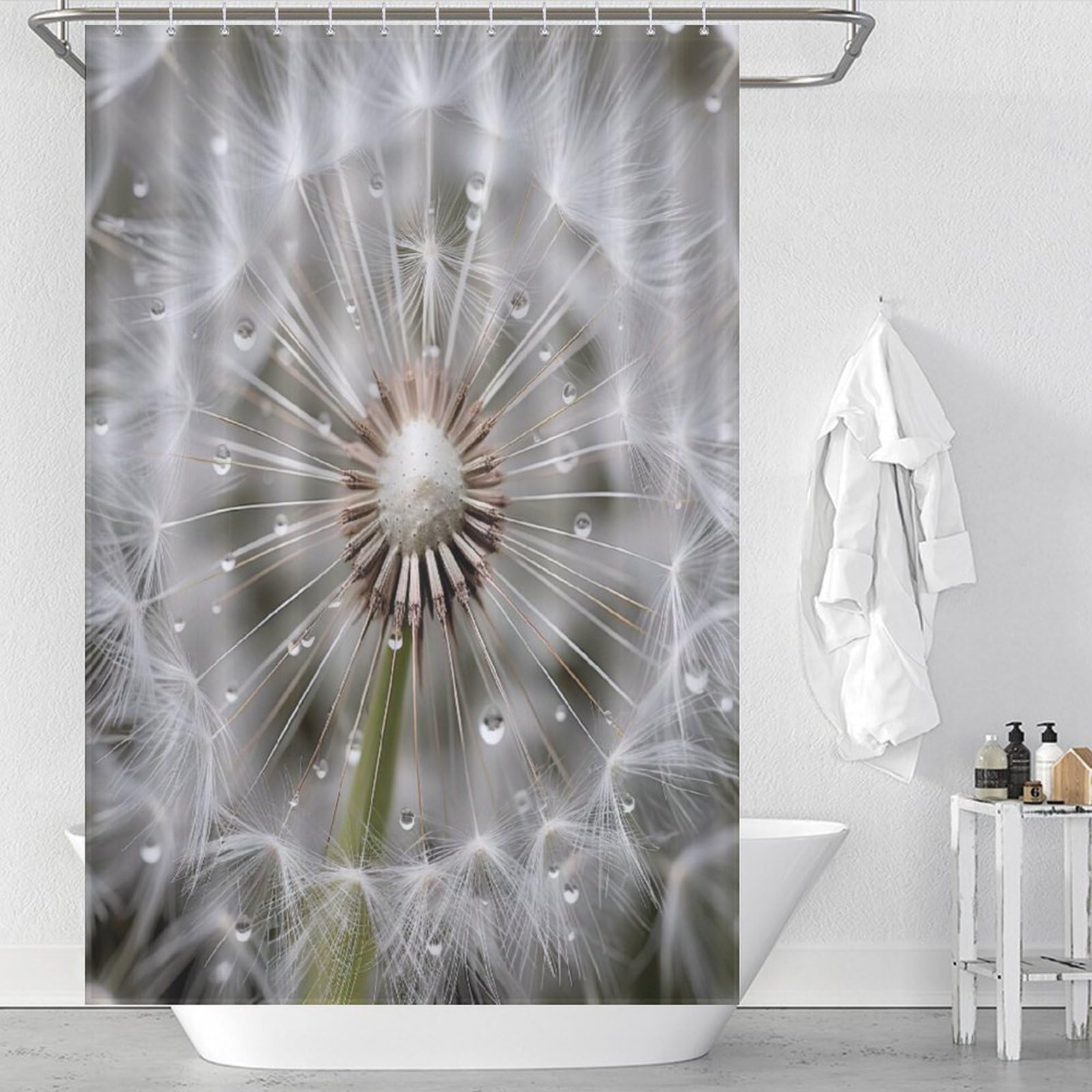 Rideau de douche imperméable fini les inondations rideau salle de bain lavable motif dandelion