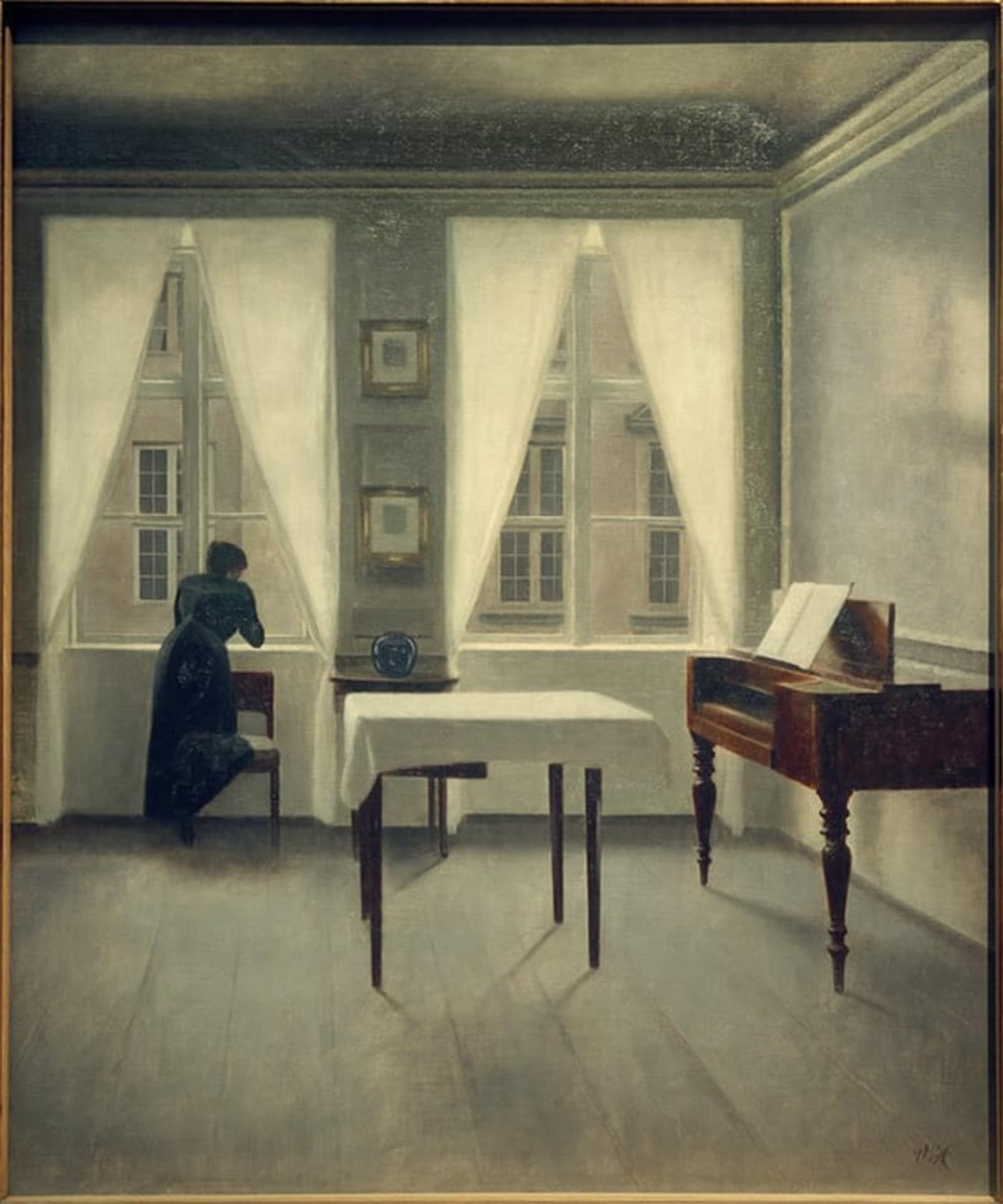 POSTERIIk Vintage Classic Picture Landscape Artwork Interieur Strandgade by Vilhelm Hammershoi Portrait Canvas Painting for Office Home Decor 60x90cm