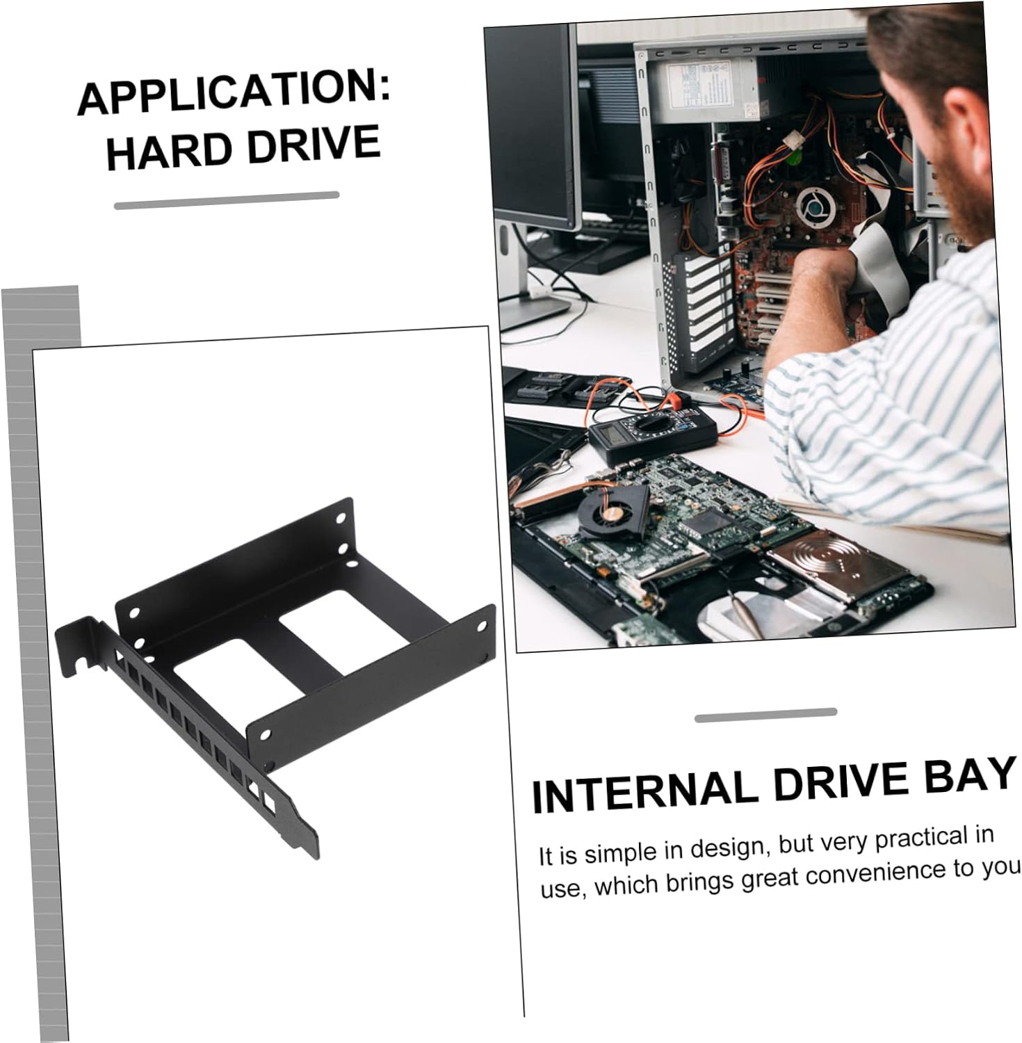 Mikikit 2pcs Ssd Hard Drive Mounting Bracket Pci Slot Converter for Internal Drive Installation Compatible and Hard Disks Easy to Install for Computer Projects