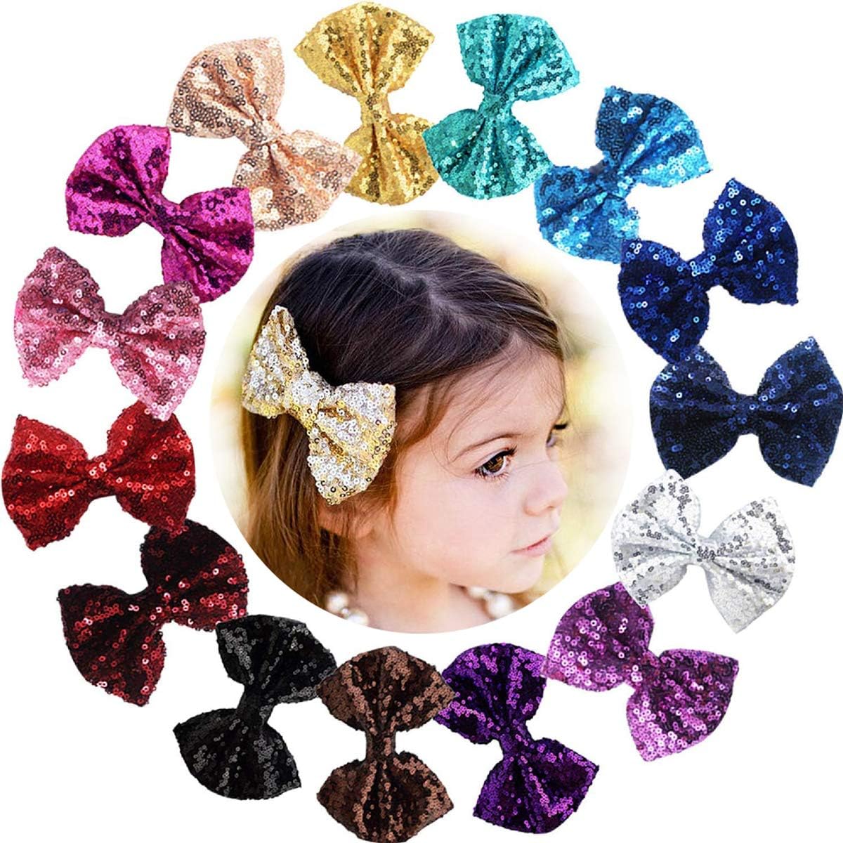 15 Barrettes Boutique De 8 Cm Avec Nœud A Paillettes Barrettes A Pince Crocodile Pour Cheveux En Nylon Pour Fete Pour Filles Enfants Amazon Fr Beaute Et Parfum