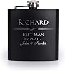 P Lab Only 1 - Groomsmen Gift - Groomsman Gifts For Wedding, Wedding Favor Customized Flask w Optional Gift Box - Engraved 6oz Stainless Steel Hip Flask Custom Personalized Flask Gift, Black #1