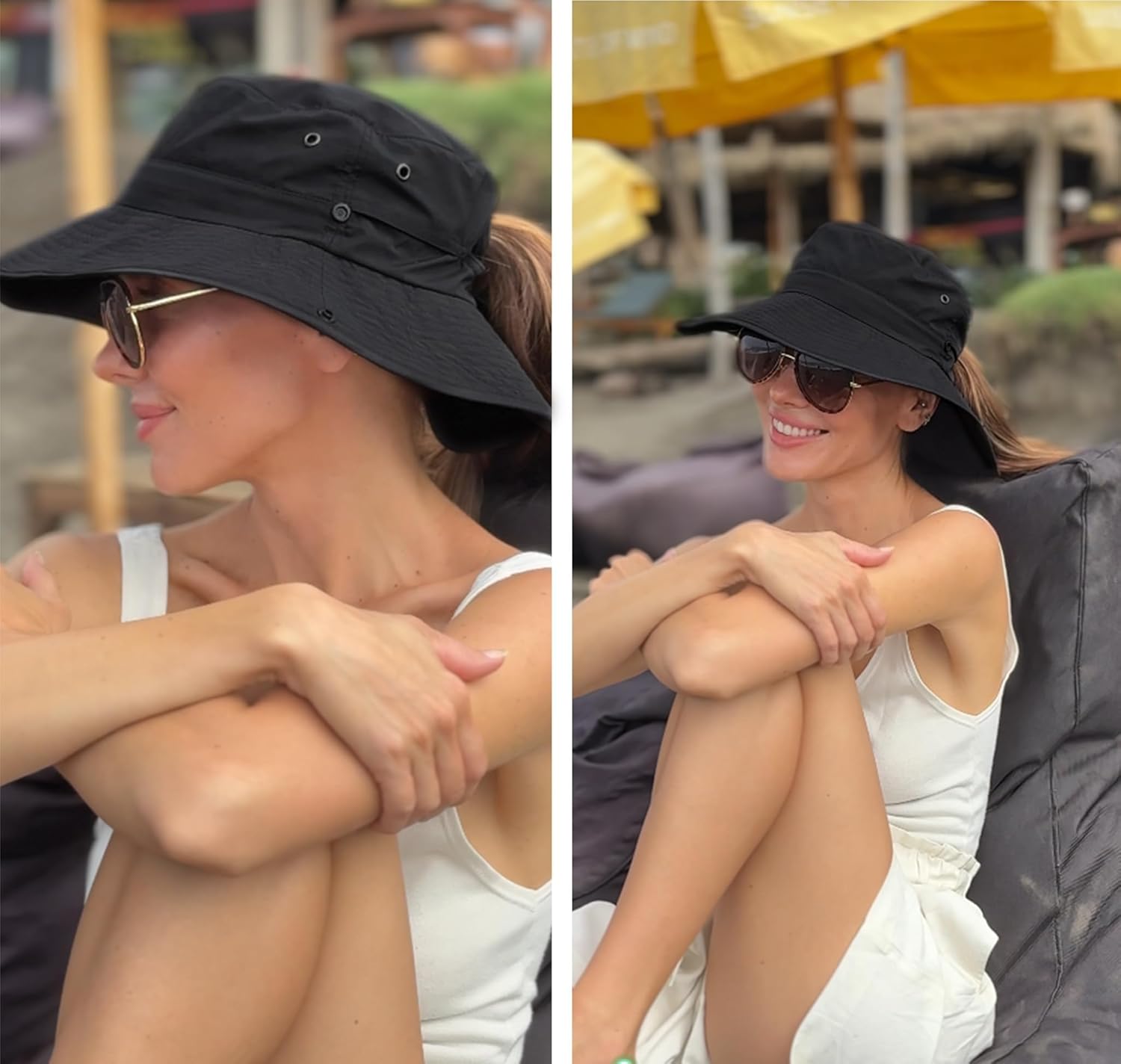 FURTALK Sun Hats for Women Ponytail UPF 50+ Beach Summer Hat Wide Brim Packable Cowboy Hat - Image 6