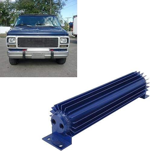 Miniatura 4 de Aramox Enfriador de doble canal de transmisión de 12 pulgadas con aletas de aluminio anodizado de transmisión de doble paso, disipador de calor de