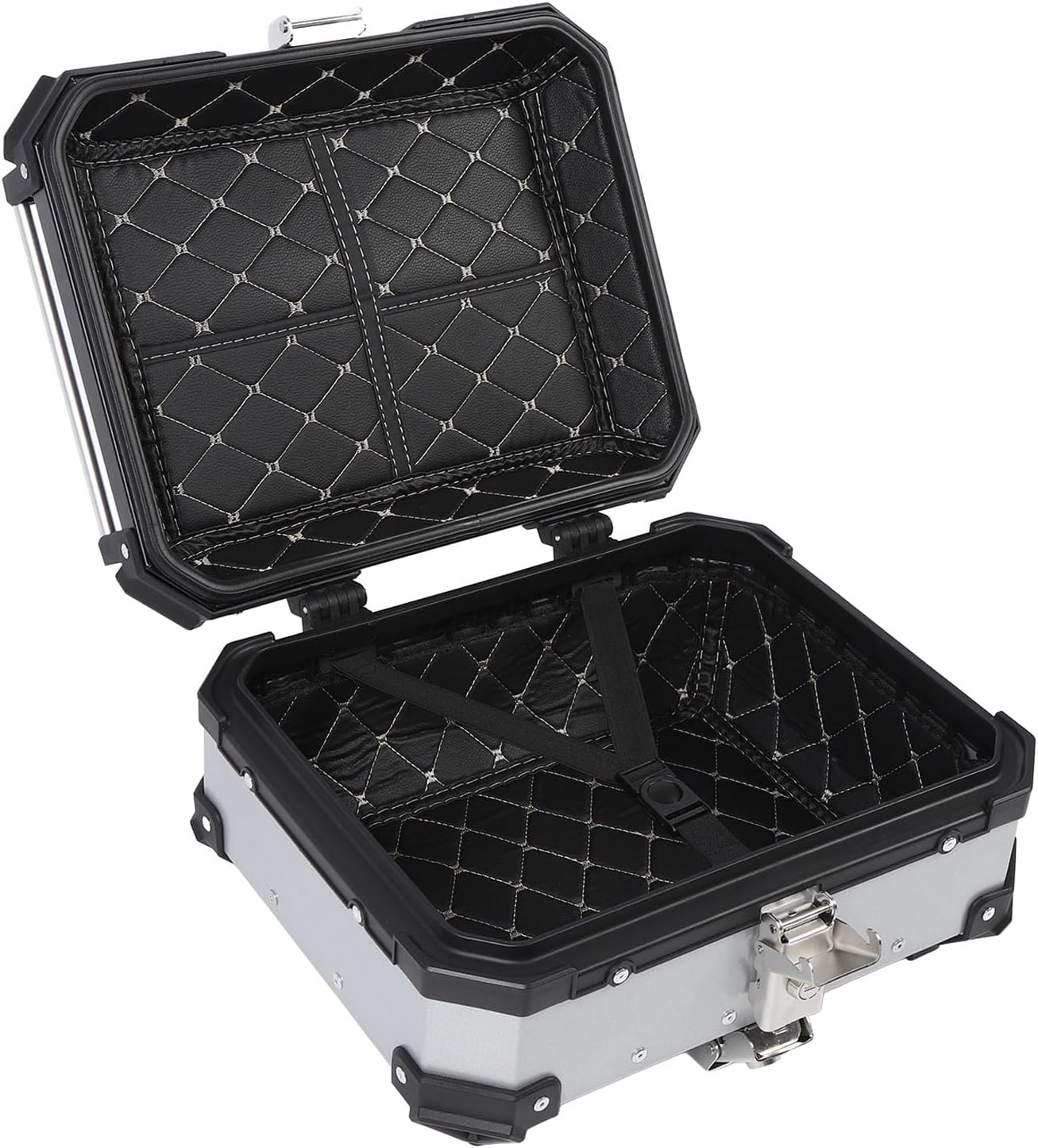 Asixxsix Top Box, 25L Aluminum Tail Case Rustproof with Security Lock and Arrow Storage Case Installation for Scooter Universal Fit (Silver)