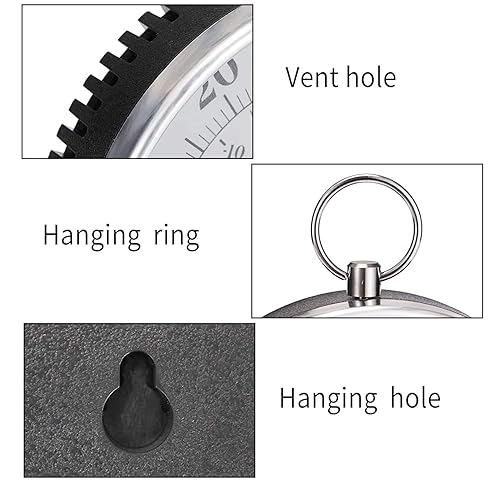Miniatura 5 de Termómetro inalámbrico para interiores y exteriores, termómetro decorativo para habitación, termómetro y medidor de humedad, termómetro de pared