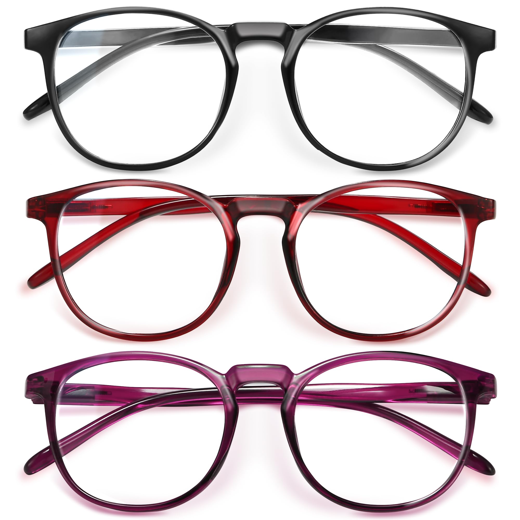 IBOANN Blue Light Blocking Glasses for Women - 3 Pack