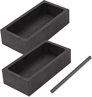 Graphite Ingot Casting Mold Stirring Rod Set for Gold Silver Metal Aluminum Copper Brass Zinc Refining and Jewellery Making, 2 Pcs