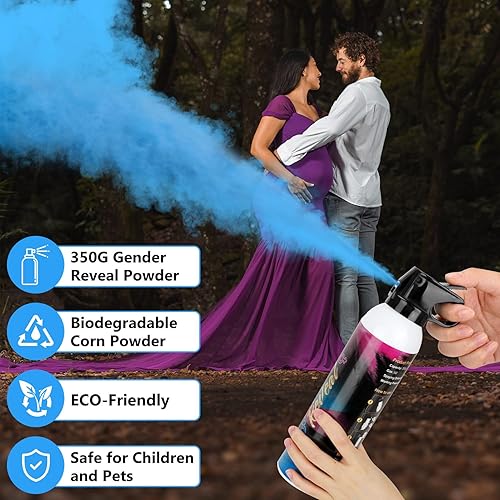 Miniatura 9 de Extintor de revelación de género, 2 paquetes, ideas de revelación de género, ideas de fiesta de revelación de bebé 100% biodegrables para