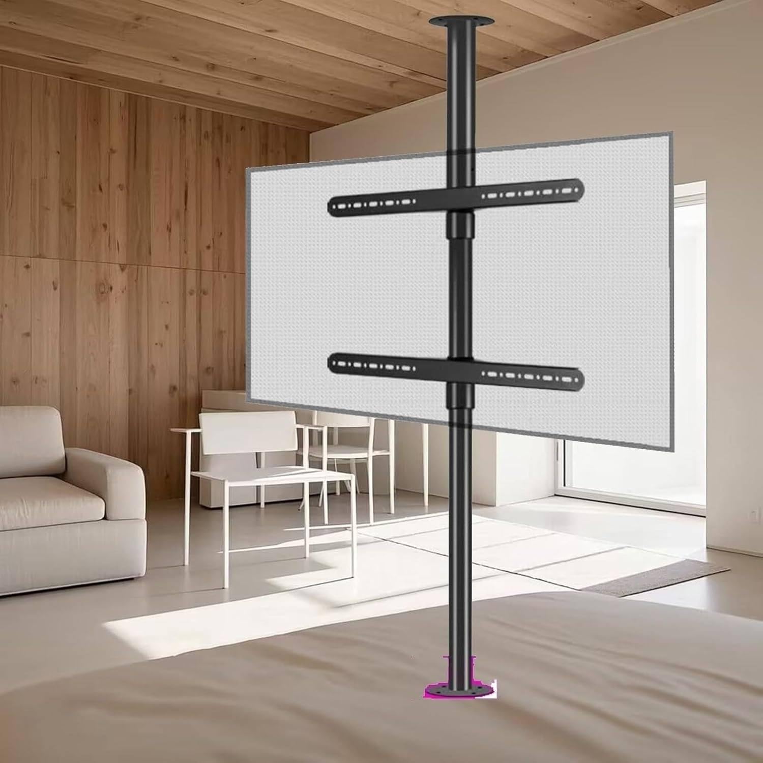 Jozyjul Multicolor 360° Rotating Tv Stand Ceiling Mount For Lcd Tv, Compatible With 32-75Inch Tv Screens, Adjustable Height And Angle, Max Weight 45.5 Kg 1.7-2.05M