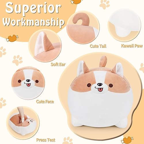 Miniatura 3 de Shiba Inu - Almohadas de peluche de Corgi de 20 pulgadas, animales de peluche gigantes de Corgi, almohada de felpa para abrazar, cojín suave de