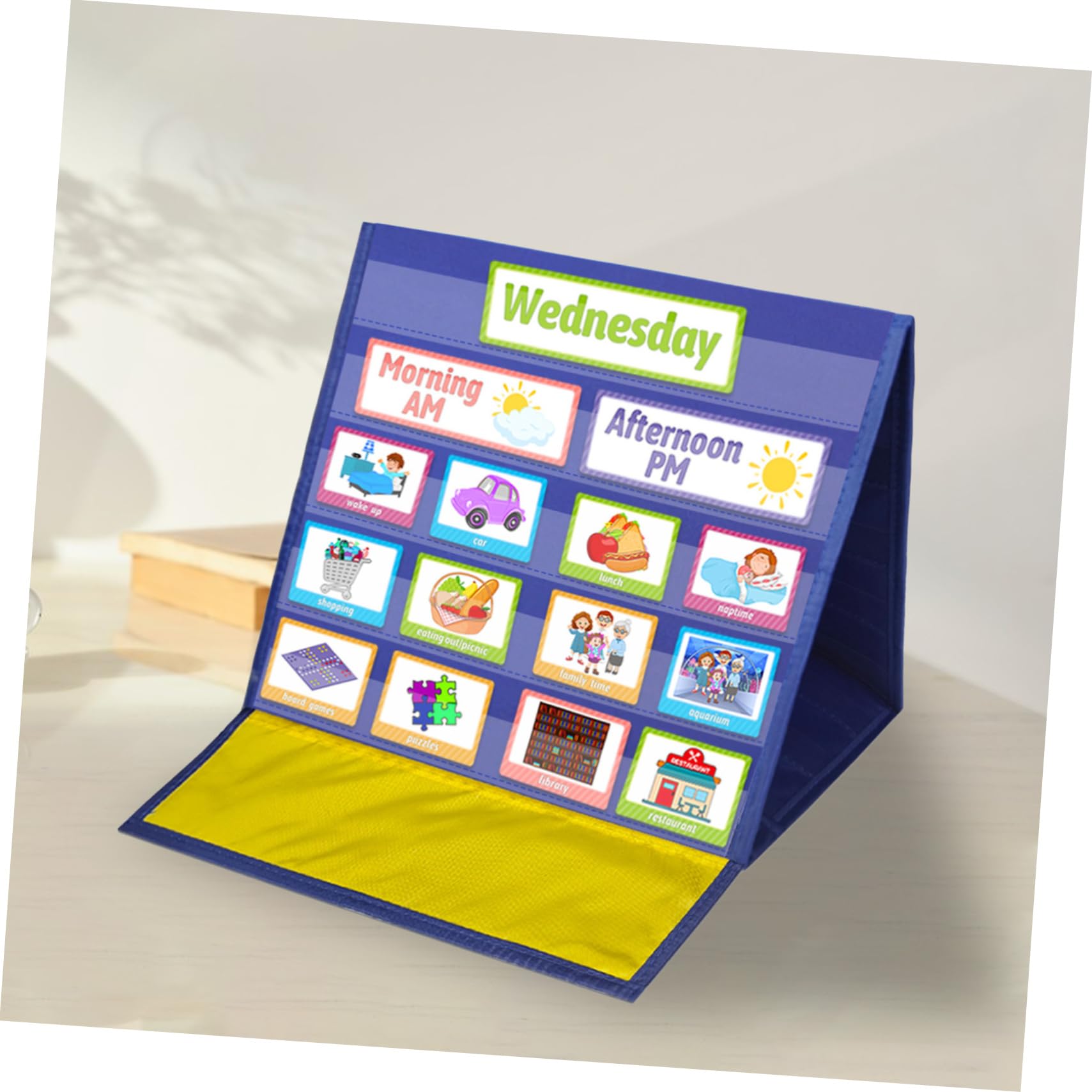 SEWACC Calendario Visual Colgante Para Niño Niña Agenda Escolar Semanal y Diaria Tabla De Tareas Resistentes Para Responsabilidad Infantil Planificador Actividades Hogar y Escuela Azul