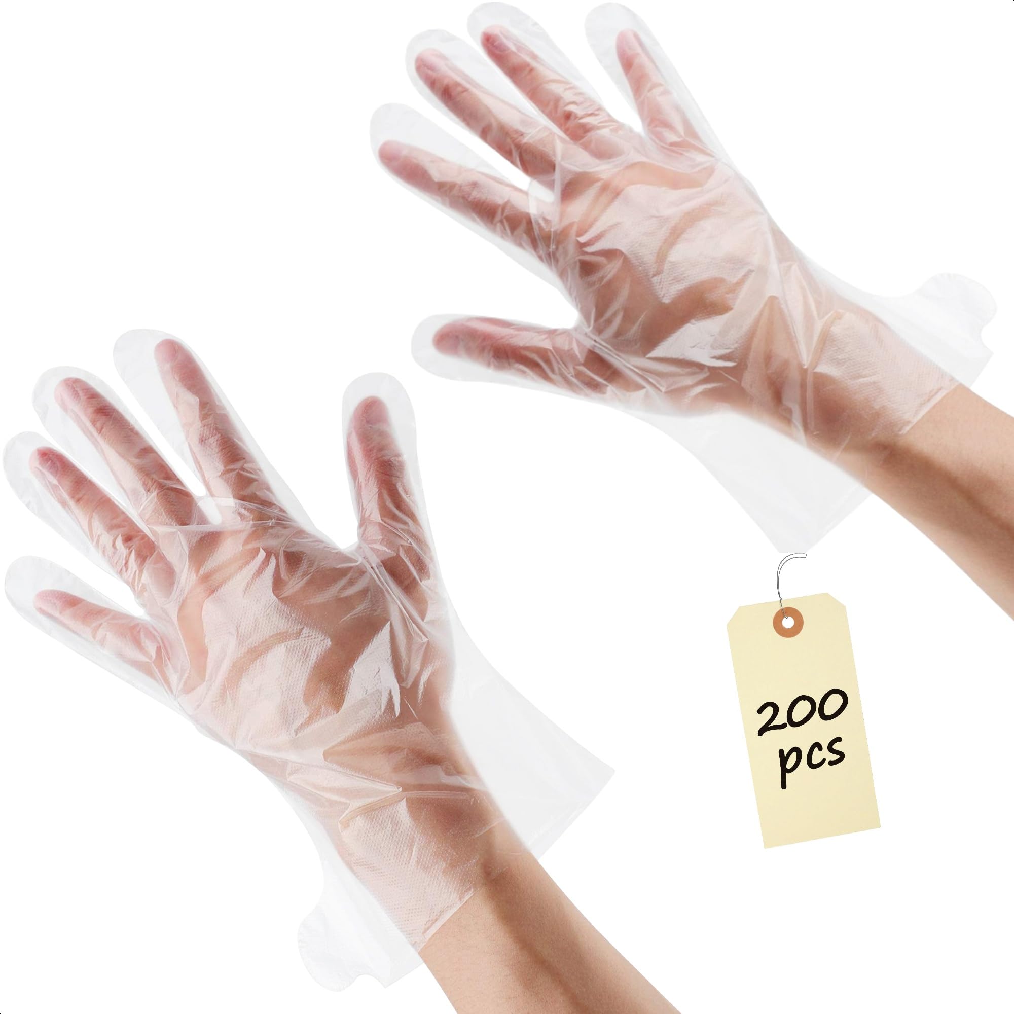 200Pcs Parafin Wax Disposable Gloves for Cleaning - Plastic Gloves for Hair Coloring Paraffin Wax for Hand and Feet Pedicure Supplies Professional - Plastic Gloves Disposable for Food Preparation-image-44
