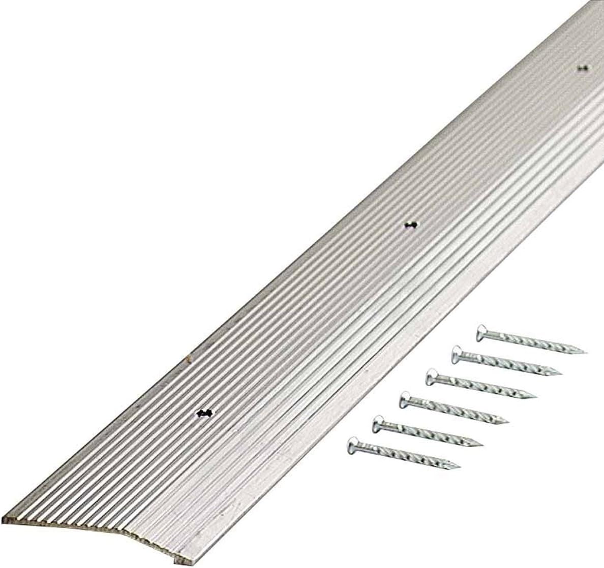 M-D Building Products 78212 Extra Wide Fluted 2-Inch by 36-Inch Carpet Trim, Silver