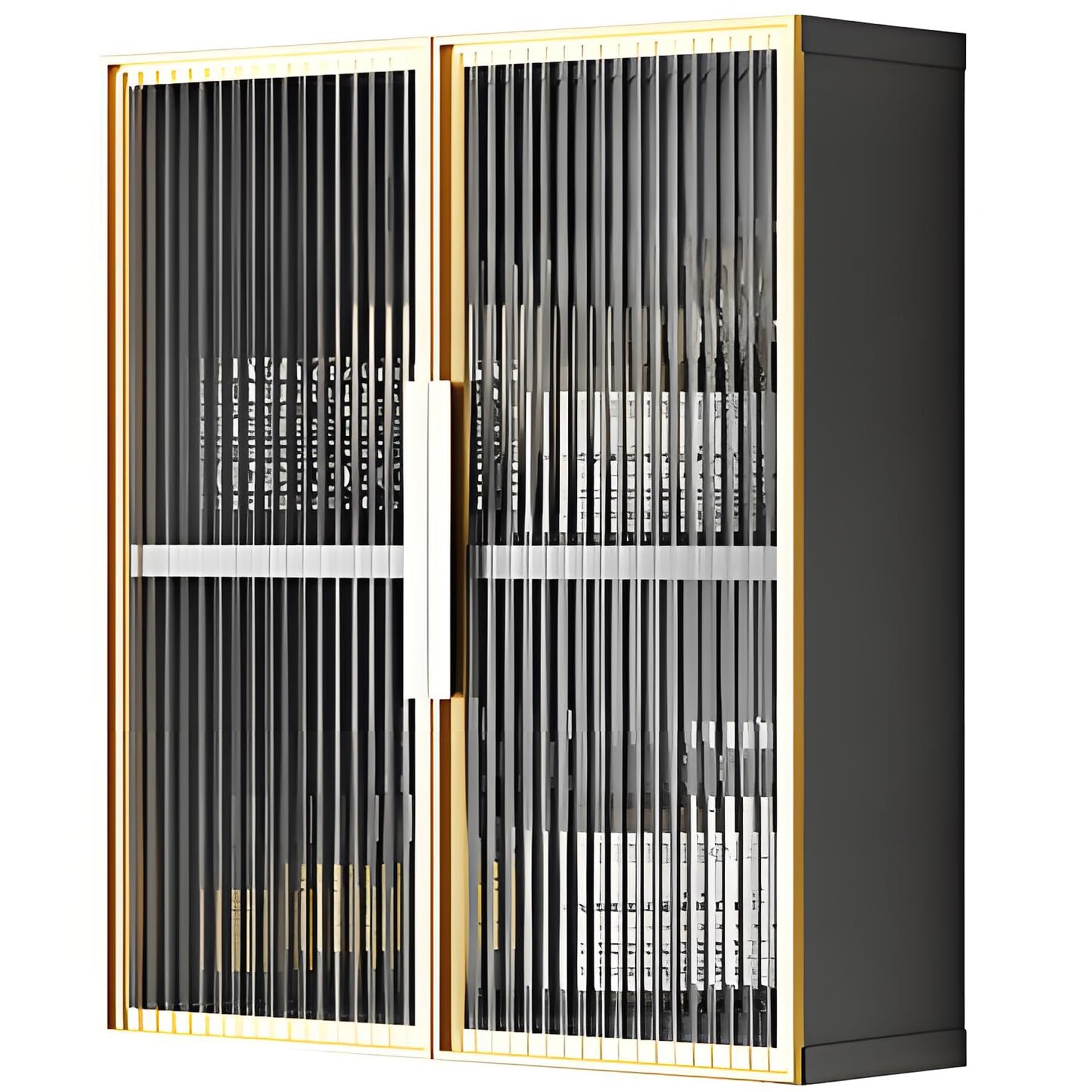 BHGFYXBS Wall Mounted Mirror Cabinet With Shelf Bathroom Sto Unit Slish Grey & Black Hanging Cupboard With Door For Nized Sto,2-Tier-60Cm-Grey+Gold,2-tier-60cm-Grey+gold
