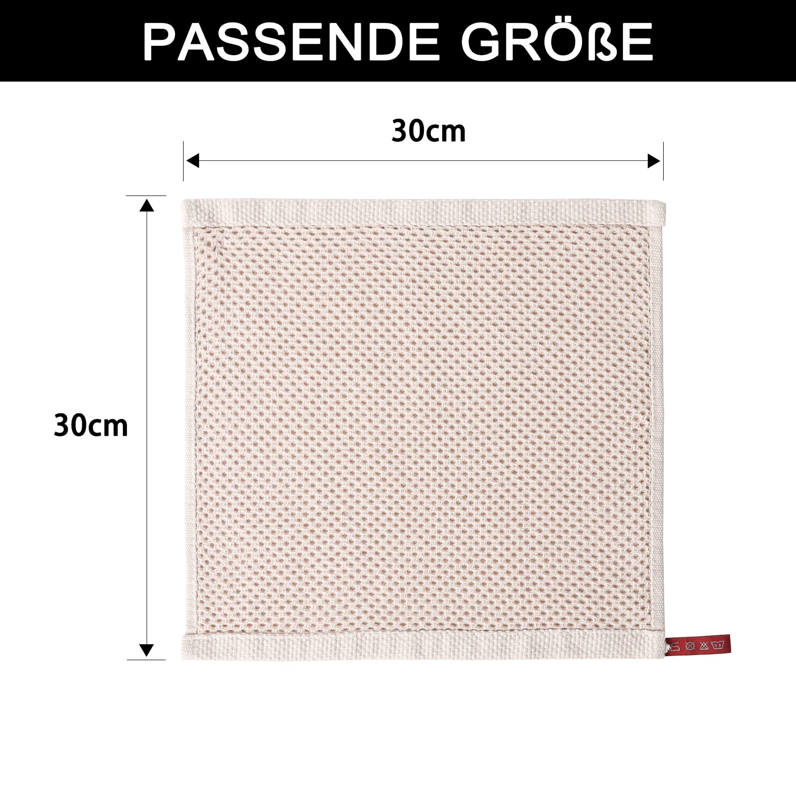 Paquet de 10 Torchons 100% Coton,30 x 30cm,Torchon,Super Absorbant,Doux,Respirant,Convient à la Cuisine, au Salon, à la Salle de Bain pour Essuyer, Sécher et Nettoyer-Beige